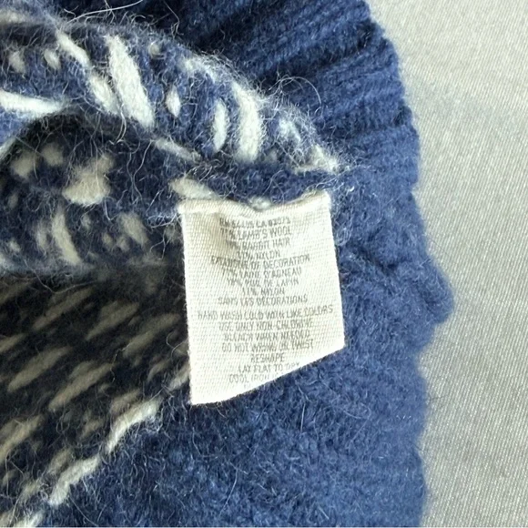 Aerie Lambs Wool Rabbit Hair Y2K Fair Isle Fisherman Cardigan‎ Sweater Medium - Picture 8 of 11